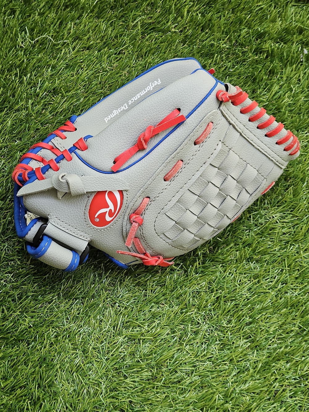 Rawlings Players Series 11 5 Youth Baseball Glove Grey Blue Red Right Hand Throw - Picture 4 of 9